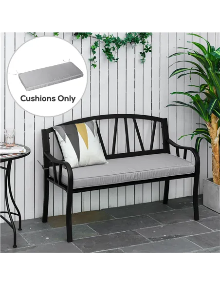Outsunny 2 Seater Garden Bench Cushion -Light Grey