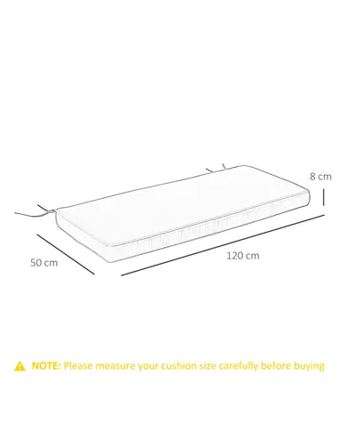Outsunny 2 Seater Garden Bench Cushion -Light Grey