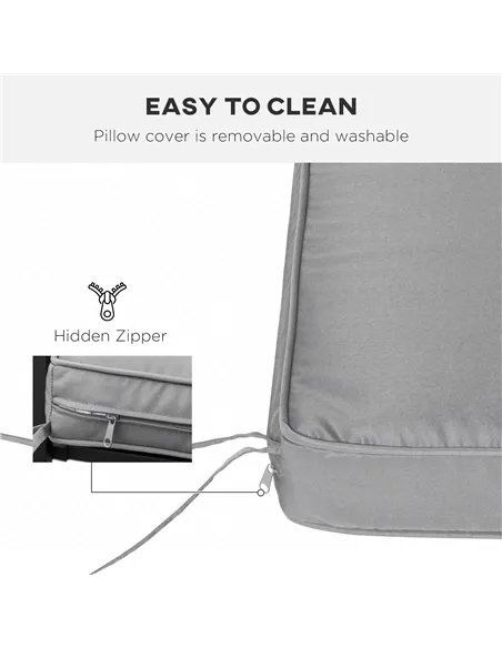 Outsunny 2 Seater Garden Bench Cushion -Light Grey