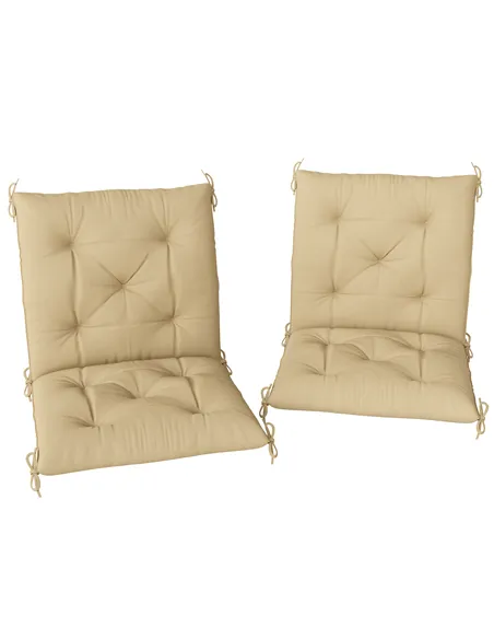 Outsunny Set of Two Outdoor Seat Cushions - Khaki