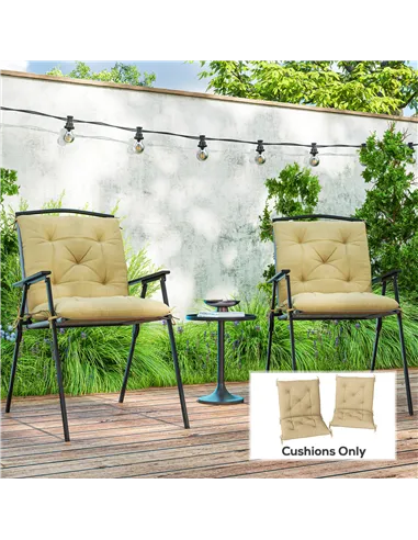 Outsunny Set of Two Outdoor Seat Cushions - Khaki