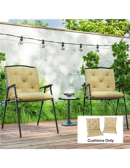 Outsunny Set of Two Outdoor Seat Cushions - Khaki