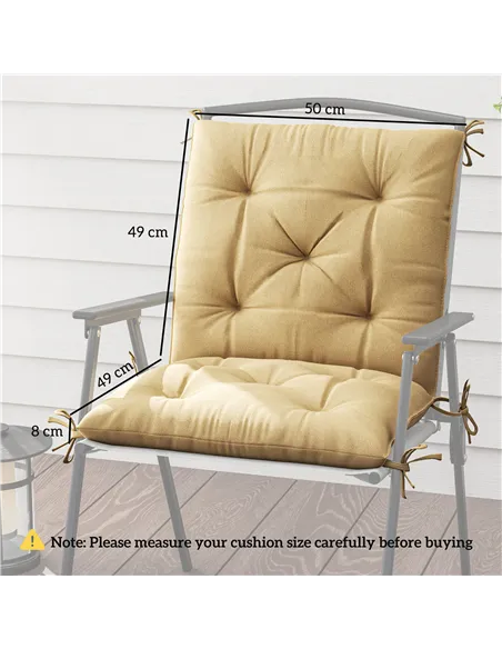 Outsunny Set of Two Outdoor Seat Cushions - Khaki