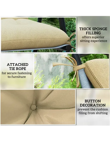 Outsunny Set of Two Outdoor Seat Cushions - Khaki