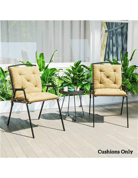 Outsunny Set of Two Outdoor Seat Cushions - Khaki
