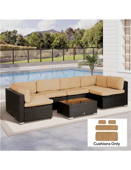 Outsunny 14 Pcs Outdoor Cushion Set - Beige