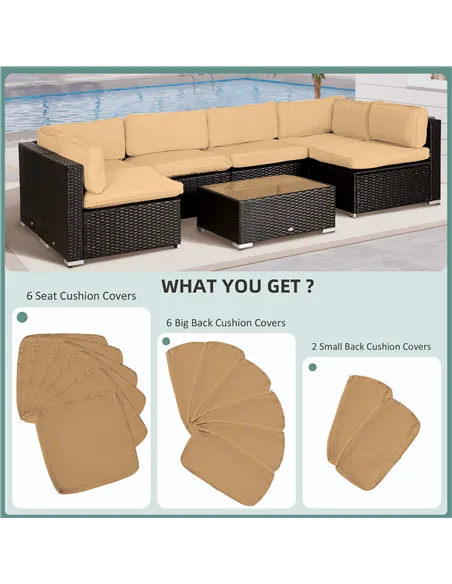 Outsunny 14 Pcs Outdoor Cushion Set - Beige