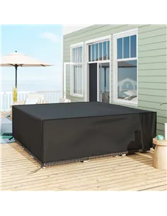 Outsunny Large Patio Garden Furniture Set Cover 600D Oxford Square Waterproof, 230 x 230 x 70 cm, Black 2