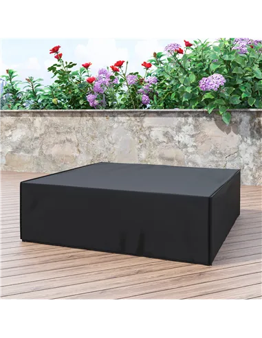 Outsunny Large Patio Garden Furniture Set Cover 600D Oxford Square Waterproof, 230 x 230 x 70 cm, Black