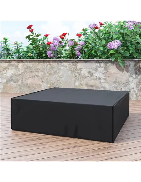 Outsunny Large Patio Garden Furniture Set Cover 600D Oxford Square Waterproof, 230 x 230 x 70 cm, Black
