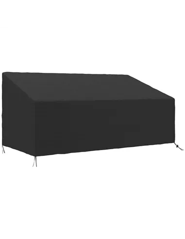 Outsunny 600D Oxford Cloth Garden Furniture Cover Waterproof, 3 Seater Sofa Protector for Patio, Outdoor, Black, 218 x 111 x 63-