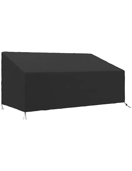 Outsunny 600D Oxford Cloth Garden Furniture Cover Waterproof, 3 Seater Sofa Protector for Patio, Outdoor, Black, 218 x 111 x 63-