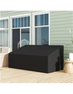 Outsunny 600D Oxford Cloth Garden Furniture Cover Waterproof, 3 Seater Sofa Protector for Patio, Outdoor, Black, 218 x 111 x 63- 2
