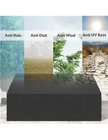 Outsunny 600D Oxford Cloth Garden Furniture Cover Waterproof, 3 Seater Sofa Protector for Patio, Outdoor, Black, 218 x 111 x 63-