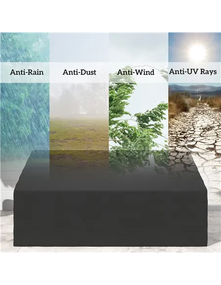 Outsunny 600D Oxford Cloth Garden Furniture Cover Waterproof, 3 Seater Sofa Protector for Patio, Outdoor, Black, 218 x 111 x 63-