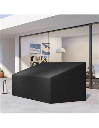 Outsunny 600D Oxford Cloth Garden Furniture Cover Waterproof, 3 Seater Sofa Protector for Patio, Outdoor, Black, 218 x 111 x 63-