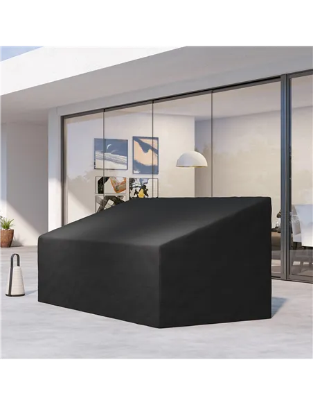 Outsunny 600D Oxford Cloth Garden Furniture Cover Waterproof, 3 Seater Sofa Protector for Patio, Outdoor, Black, 218 x 111 x 63-