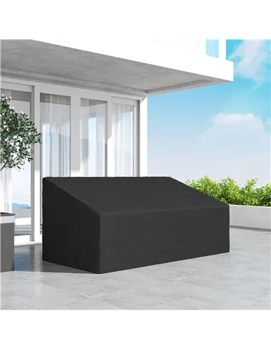 Outsunny 600D Oxford Cloth Garden Furniture Cover Waterproof, 3 Seater Sofa Protector for Patio, Outdoor, Black, 218 x 111 x 63-