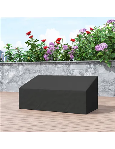 Outsunny 600D Oxford Cloth Garden Furniture Cover Waterproof, 3 Seater Sofa Protector for Patio, Outdoor, Black, 218 x 111 x 63-