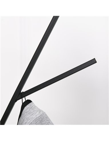 HOMCOM Freestanding Metal Coat Rack Stand 9 Hooks Clothes Tree with 1 Shelf Hat Display Hall Tree Hanger Bag Umbrella Hanging Or