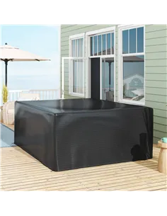 Outsunny Garden Furniture Cover, Waterproof Anti-UV Large Protective Patio Set Covers, 235 x 190 x 90cm, Black 2