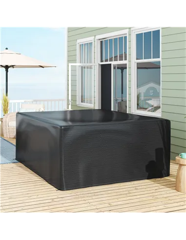 Outsunny Garden Furniture Cover, Waterproof Anti-UV Large Protective Patio Set Covers, 235 x 190 x 90cm, Black