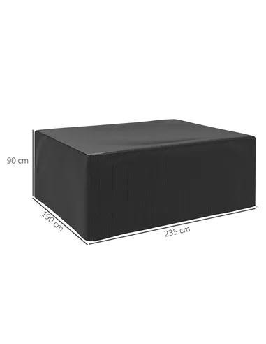 Outsunny Garden Furniture Cover, Waterproof Anti-UV Large Protective Patio Set Covers, 235 x 190 x 90cm, Black