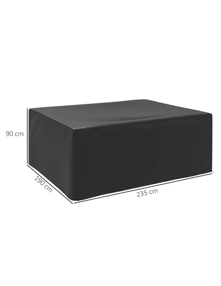 Outsunny Garden Furniture Cover, Waterproof Anti-UV Large Protective Patio Set Covers, 235 x 190 x 90cm, Black