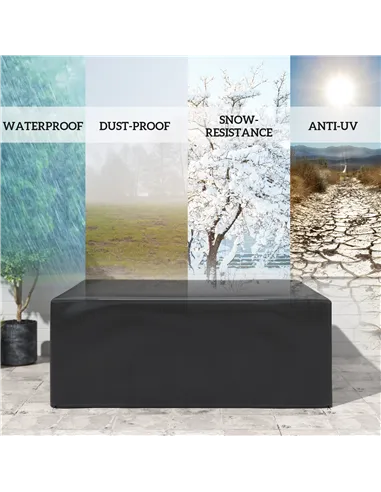 Outsunny Garden Furniture Cover, Waterproof Anti-UV Large Protective Patio Set Covers, 235 x 190 x 90cm, Black