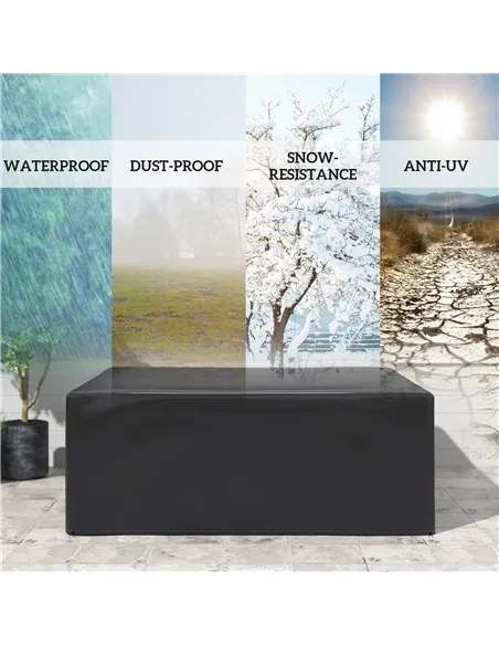 Outsunny Garden Furniture Cover, Waterproof Anti-UV Large Protective Patio Set Covers, 235 x 190 x 90cm, Black