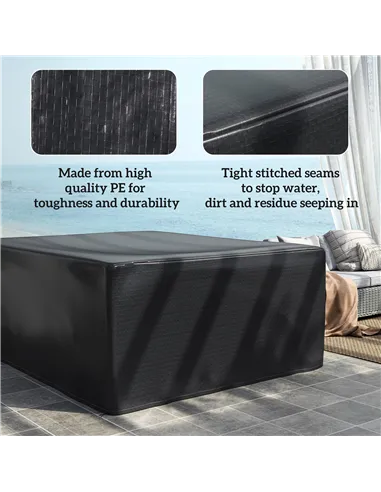 Outsunny Garden Furniture Cover, Waterproof Anti-UV Large Protective Patio Set Covers, 235 x 190 x 90cm, Black