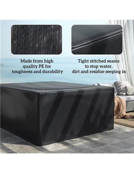 Outsunny Garden Furniture Cover, Waterproof Anti-UV Large Protective Patio Set Covers, 235 x 190 x 90cm, Black