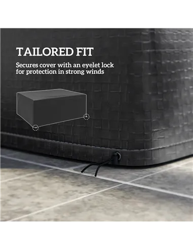 Outsunny Garden Furniture Cover, Waterproof Anti-UV Large Protective Patio Set Covers, 235 x 190 x 90cm, Black