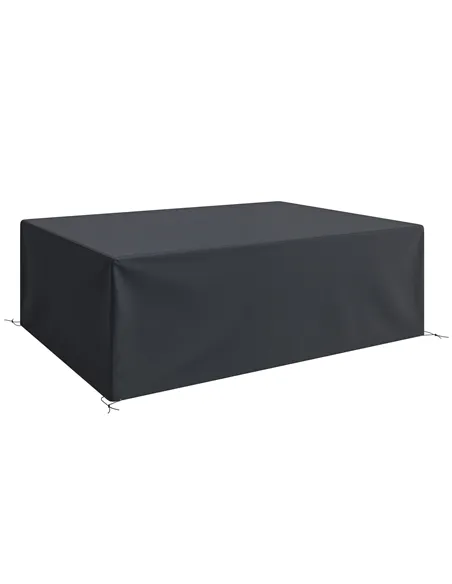 Outsunny 600D Oxford Outdoor Garden Furniture Sofa Set Cover, Waterproof Anti-UV Rattan Sun Lounger Protection Protector Cover, 