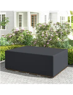 Outsunny 600D Oxford Outdoor Garden Furniture Sofa Set Cover, Waterproof Anti-UV Rattan Sun Lounger Protection Protector Cover,  2
