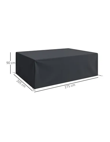 Outsunny 600D Oxford Outdoor Garden Furniture Sofa Set Cover, Waterproof Anti-UV Rattan Sun Lounger Protection Protector Cover, 