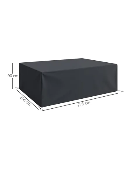 Outsunny 600D Oxford Outdoor Garden Furniture Sofa Set Cover, Waterproof Anti-UV Rattan Sun Lounger Protection Protector Cover, 