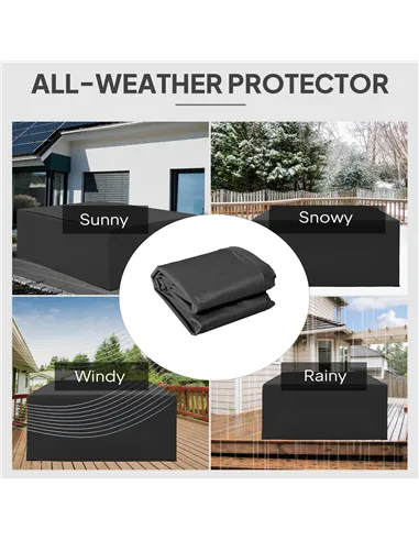 Outsunny 600D Oxford Outdoor Garden Furniture Sofa Set Cover, Waterproof Anti-UV Rattan Sun Lounger Protection Protector Cover, 