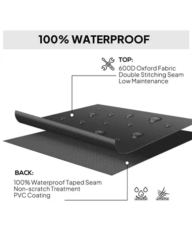 Outsunny 600D Oxford Outdoor Garden Furniture Sofa Set Cover, Waterproof Anti-UV Rattan Sun Lounger Protection Protector Cover, 