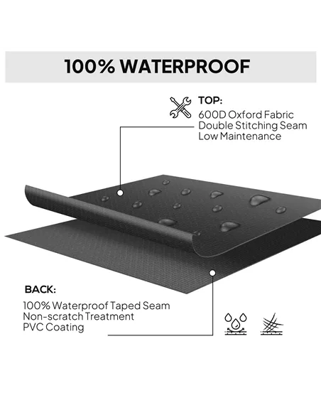 Outsunny 600D Oxford Outdoor Garden Furniture Sofa Set Cover, Waterproof Anti-UV Rattan Sun Lounger Protection Protector Cover, 