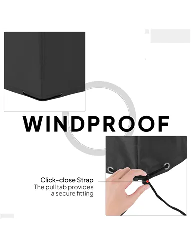 Outsunny 600D Oxford Outdoor Garden Furniture Sofa Set Cover, Waterproof Anti-UV Rattan Sun Lounger Protection Protector Cover, 