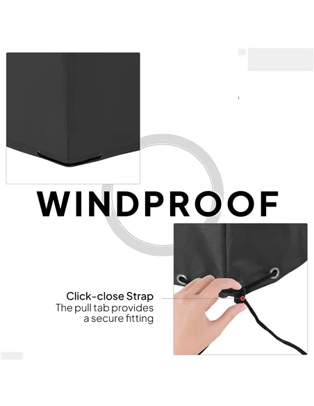 Outsunny 600D Oxford Outdoor Garden Furniture Sofa Set Cover, Waterproof Anti-UV Rattan Sun Lounger Protection Protector Cover, 