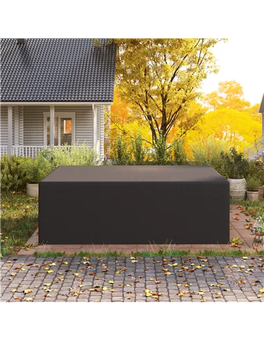 Outsunny 600D Oxford Outdoor Garden Furniture Sofa Set Cover, Waterproof Anti-UV Rattan Sun Lounger Protection Protector Cover, 