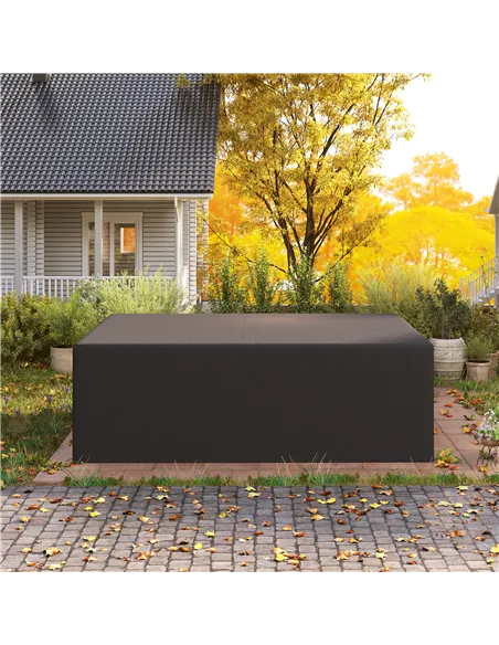 Outsunny 600D Oxford Outdoor Garden Furniture Sofa Set Cover, Waterproof Anti-UV Rattan Sun Lounger Protection Protector Cover, 