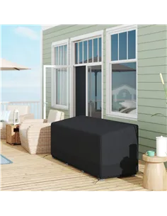 Outsunny Rectangular Patio Garden Furniture Cover Waterproof for 3 Seater Sofa Bistro Set, UV Resistant Protection 600D Oxford F 2