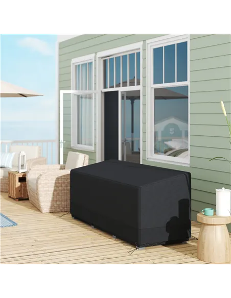 Outsunny Rectangular Patio Garden Furniture Cover Waterproof for 3 Seater Sofa Bistro Set, UV Resistant Protection 600D Oxford F