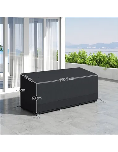 Outsunny Rectangular Patio Garden Furniture Cover Waterproof for 3 Seater Sofa Bistro Set, UV Resistant Protection 600D Oxford F