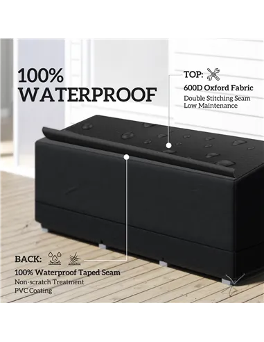 Outsunny Rectangular Patio Garden Furniture Cover Waterproof for 3 Seater Sofa Bistro Set, UV Resistant Protection 600D Oxford F