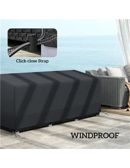 Outsunny Rectangular Patio Garden Furniture Cover Waterproof for 3 Seater Sofa Bistro Set, UV Resistant Protection 600D Oxford F