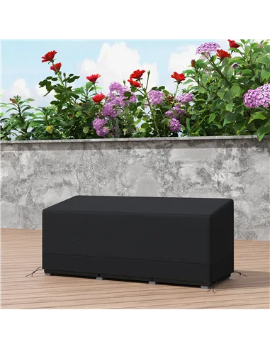 Outsunny Rectangular Patio Garden Furniture Cover Waterproof for 3 Seater Sofa Bistro Set, UV Resistant Protection 600D Oxford F